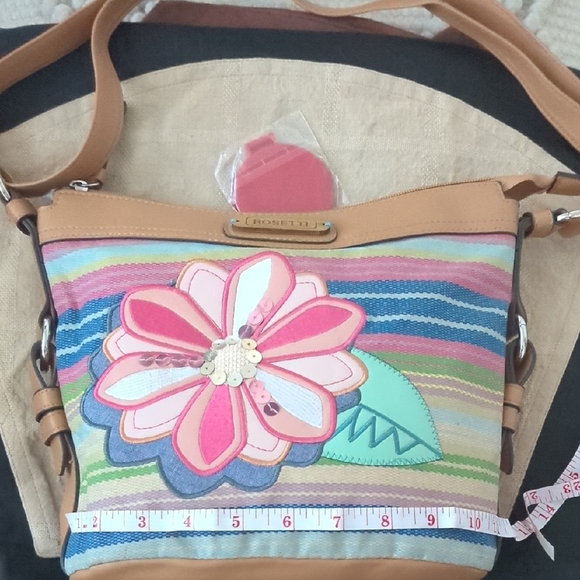 Rosetti Handbags - Rosetti Colorful Striped Floral Shoulder Bag